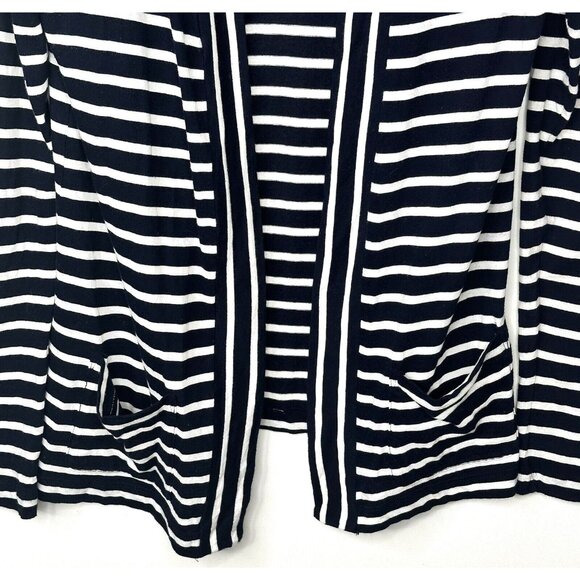 J Crew Womens Cardigan Sweater Open Front Lightweight Blue/White Stripes Medium - Picture 4 of 9